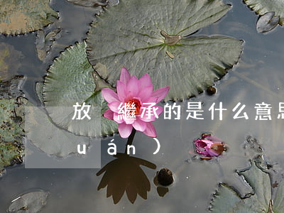 放棄繼承的是什么意思(明確放棄繼承權(quán))