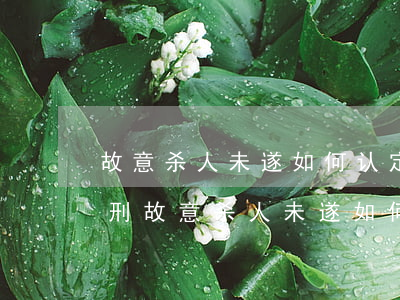 故意杀人未遂如何认定，故意杀人未遂如何判刑（故意杀人未遂如何判刑）