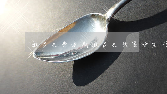 教资交费逾期(教资交钱显示支付超时)