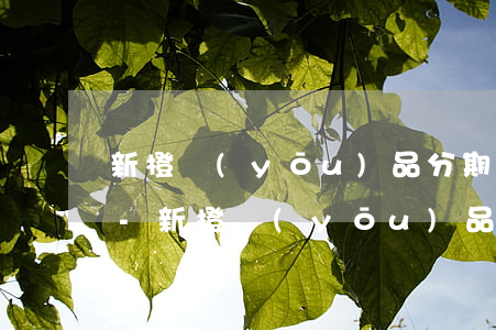 新橙優(yōu)品分期還款后可以在套么-新橙優(yōu)品分期還款后可以在套么?