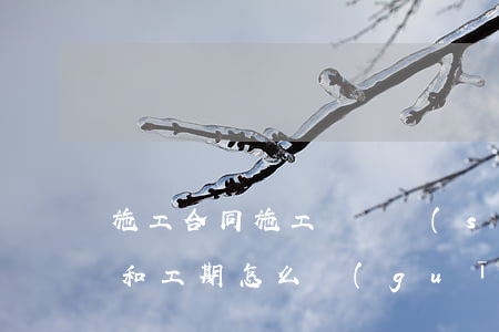 施工合同施工組織設(shè)計(jì)和工期怎么規(guī)定