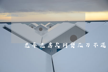 无车无房欠网贷几万不还(无车贷无房贷)