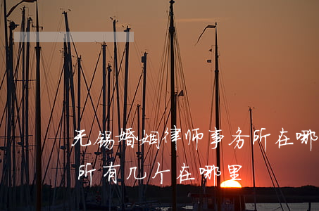 无锡婚姻律师事务所在哪里(无锡市婚姻介绍所有几个,在哪里)