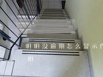 明明没逾期怎么显示代偿(代偿非恶意逾期证明)