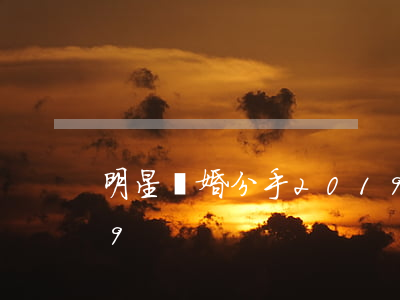 明星離婚分手2019(明星離婚分手2019)