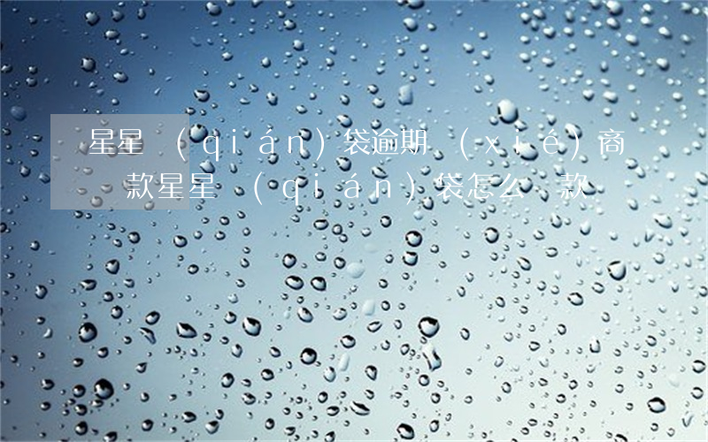 星星錢(qián)袋逾期協(xié)商還款(星星錢(qián)袋怎么還款)