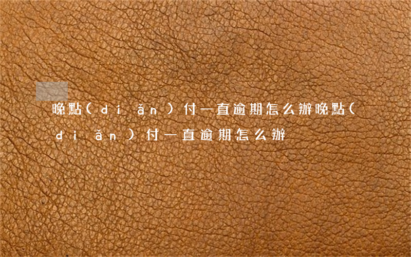 晚點(diǎn)付一直逾期怎么辦(晚點(diǎn)付一直逾期怎么辦)