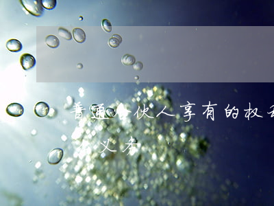 普通合伙人享有的权利有哪些以及应承担什么义务