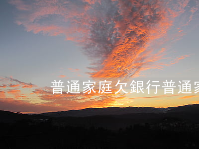 普通家庭欠銀行 普通家庭欠銀行的錢