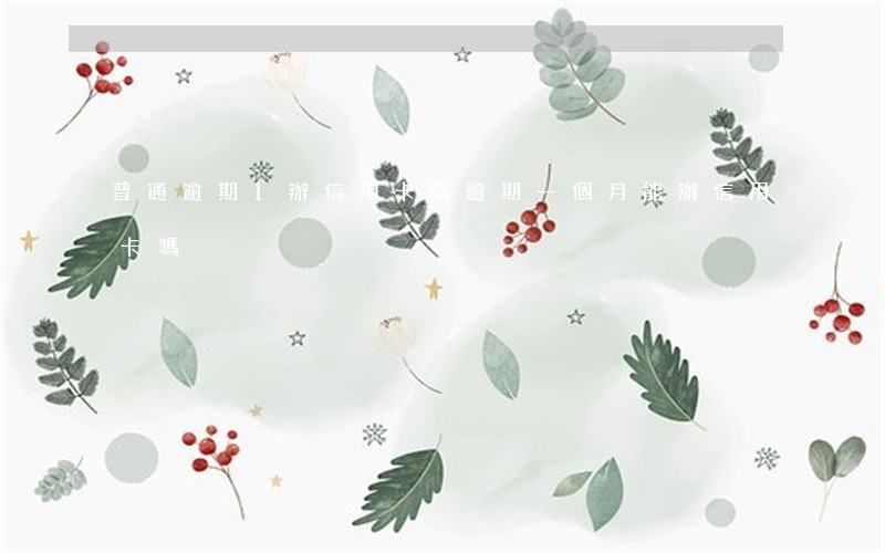 普通逾期1辦信用卡嗎 逾期一個月能辦信用卡嗎