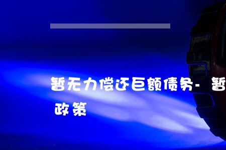 暂无力偿还巨额债务-暂时无力偿还债务新政策