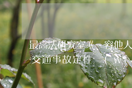 最高法研究室：《縱容他人醉酒駕駛造成重大交通事故定性問(wèn)題的研究意見(jiàn)》