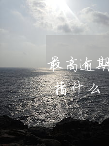 最高逾期總額-最高逾期期數(shù)是指什么