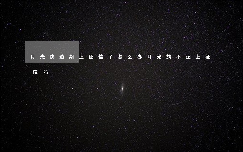 月光侠逾期上征信了怎么办(月光族不还上征信吗)