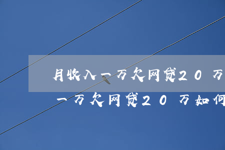 月收入一万欠网贷20万如何解决-月收入一万欠网贷20万如何解决呢