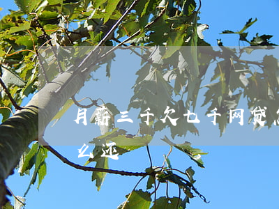 月薪三千欠七千网贷怎么还(网贷欠七万多怎么还)