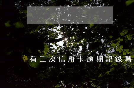 有三次信用卡逾期記錄嗎(信用卡逾期3次)