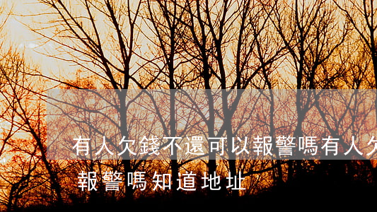 有人欠錢不還可以報警嗎(有人欠錢不還可以報警嗎知道地址)