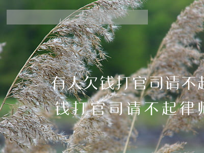 有人欠钱打官司请不起律师怎么办-有人欠钱打官司请不起律师怎么办呢