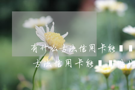 有什么方法信用卡能辦個性化分期-有什么方法信用卡能辦個性化分期業(yè)務