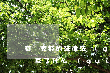 有償家教的法律法規(guī)(有償家教違反了什么規(guī)定)