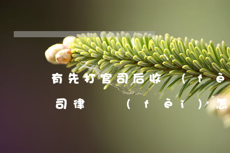 有先打官司后收費(fèi)的律師嗎(打官司律師費(fèi)怎么收費(fèi))