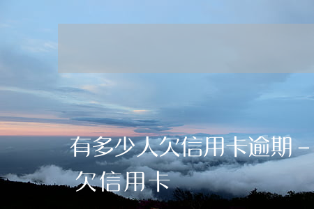 有多少人欠信用卡逾期-2021年多少人欠信用卡