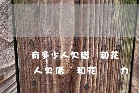 有多少人欠借唄和花唄無力償還的-有多少人欠借唄和花唄無力償還的呢