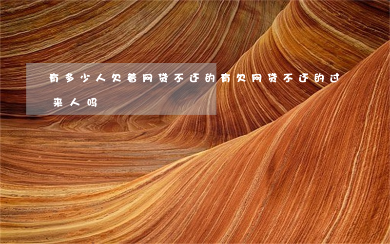 有多少人欠着网贷不还的(有欠网贷不还的过来人吗)