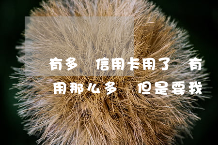 有多張信用卡用了沒有錢還怎么辦(信用卡沒用那么多錢但是要我還多了)