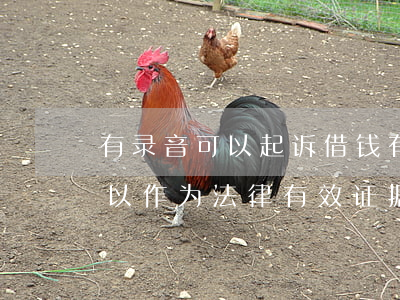 有录音可以起诉借钱(有录音欠钱录音是否可以作为法律有效证据)