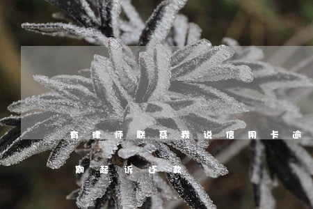 有律师联系我说信用卡逾期起诉了（信用卡逾期起诉还款）