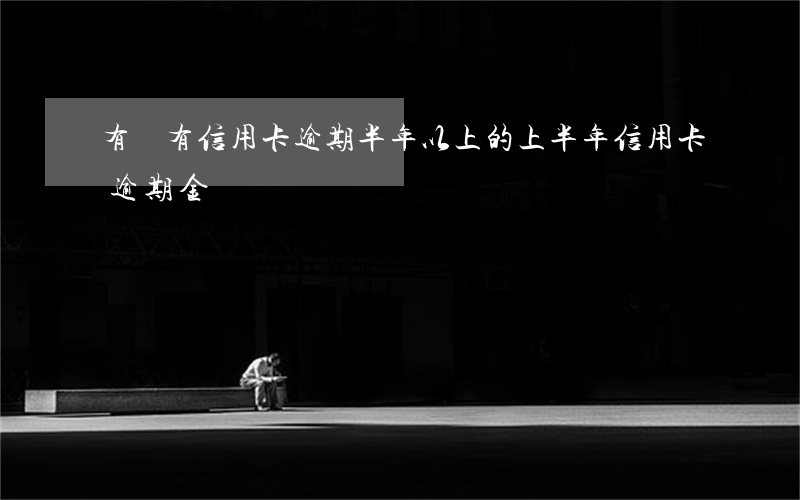有沒有信用卡逾期半年以上的（上半年信用卡逾期金額）