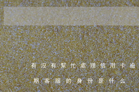 有沒有幫忙處理信用卡逾期的公司（信用卡逾期客服的身份是什么）