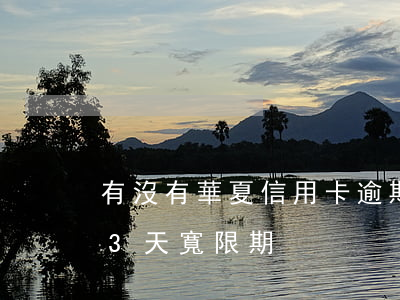 有沒有華夏信用卡逾期的-華夏銀行信用卡3天寬限期