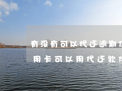 有没有可以代还逾期信用卡的软件（逾期的信用卡可以用代还软件吗）