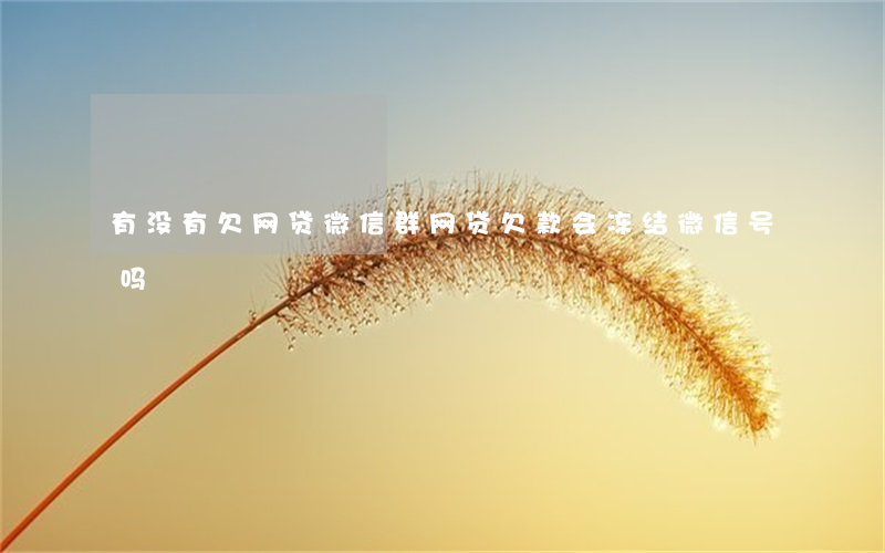 有没有欠网贷微信群(网贷欠款会冻结微信号吗)
