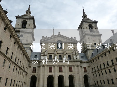 有法院判决书可以补离婚证吗(离婚判决书可以补办吗)
