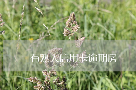 有熟人信用卡逾期房貸
