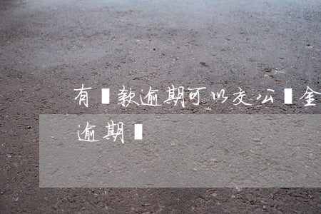 有貸款逾期可以交公積金(公積金貸款不能有逾期嗎)