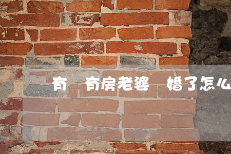 有車有房老婆離婚了怎么辦