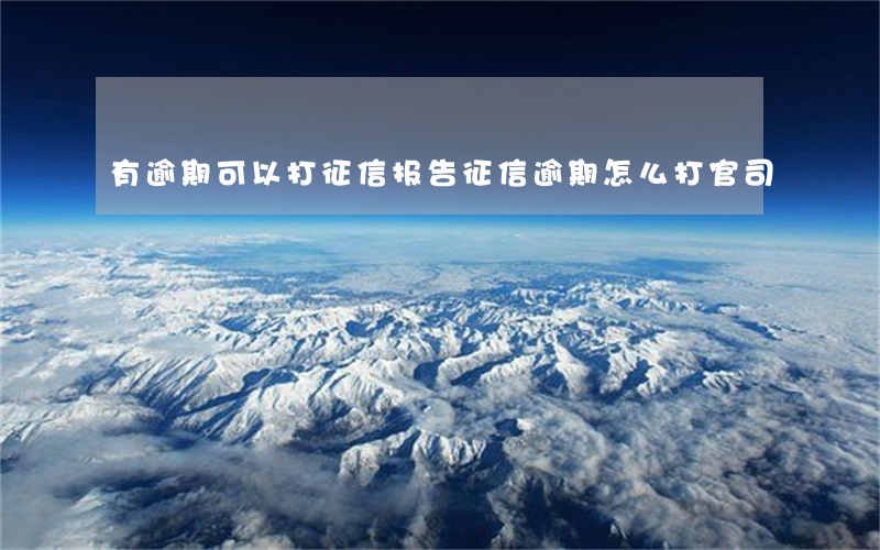 有逾期可以打征信报告（征信逾期怎么打官司）
