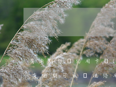 有逾期想辦信用卡養(yǎng)征信(征信有逾期可以辦理信用卡嗎?)