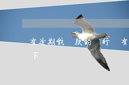 有逾期能貸款的銀行嗎(有逾期貸款能不能貸下來)