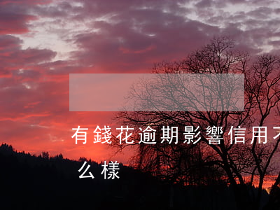 有錢花逾期影響信用不-有錢花逾期了會怎么樣?