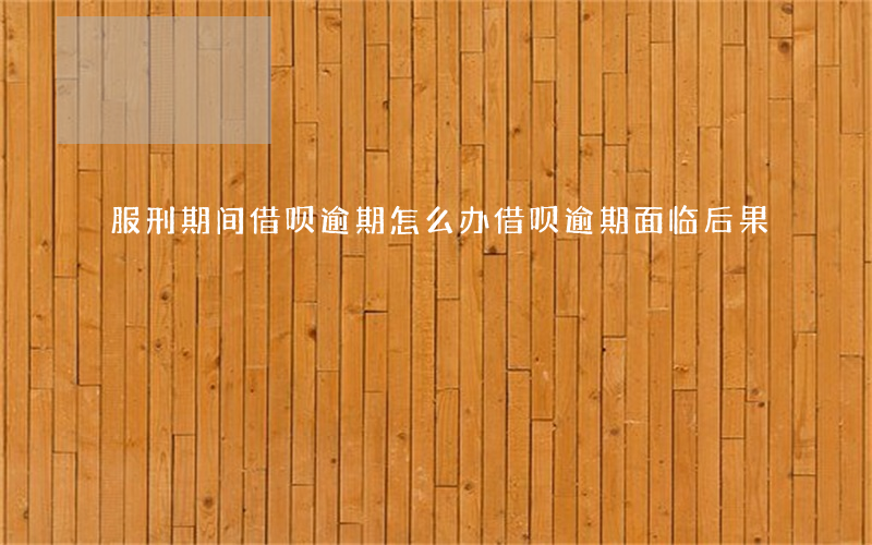 服刑期间借呗逾期怎么办(借呗逾期面临后果)