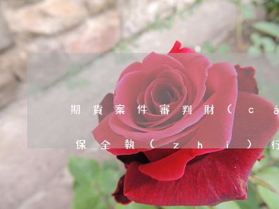 期貨案件審判財(cái)產(chǎn)保全執(zhí)行
