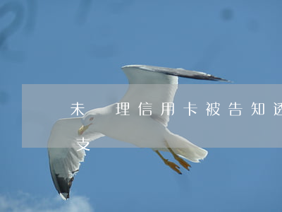 未辦理信用卡被告知透支(涉嫌信用卡惡意透支)
