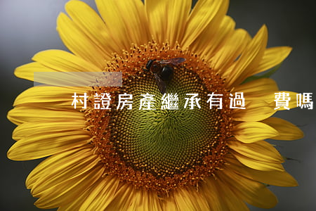 村證房產繼承有過戶費嗎