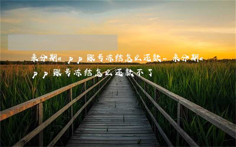 来分期app账号冻结怎么还款-来分期app账号冻结怎么还款不了